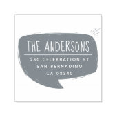 ファミリはっきりした名と差出人住所音声バブル セルフインキングスタンプ (デザイン)