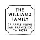 ファミリはっきりした名と手書きフレーム差出人住所 セルフインキングスタンプ (デザイン)