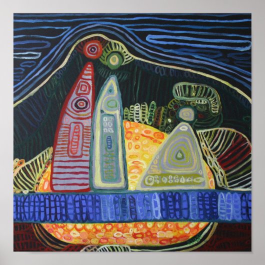 ファミリア絵画アスストラクトの価値ポスター紙 ポスター (正面)