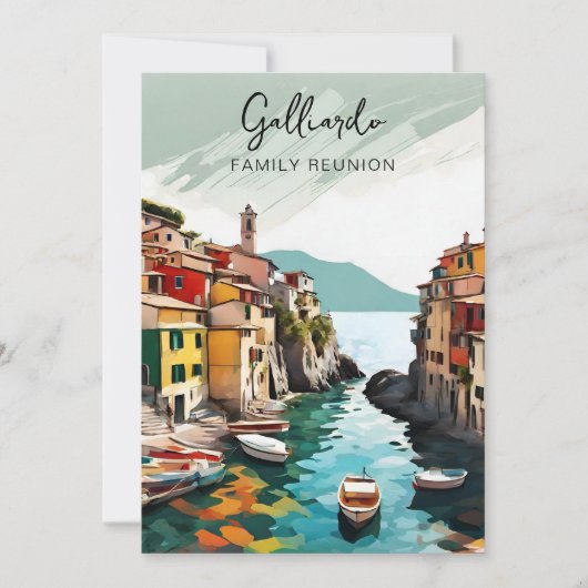 ファミリイタリアン懇親会パーティの招待状 招待状 (正面)