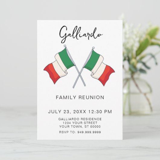 ファミリイタリアン懇親会パーティの招待状 招待状 (スタンド正面)