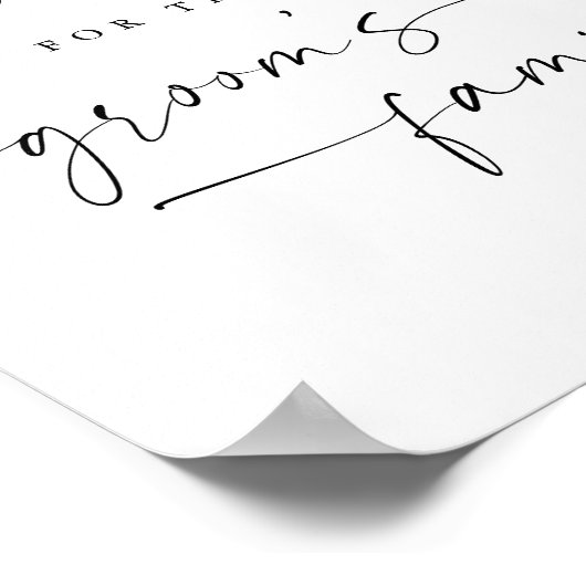 ファミリエレガントのサイン用に予約さ結婚れたスクリプト ポスター (角)