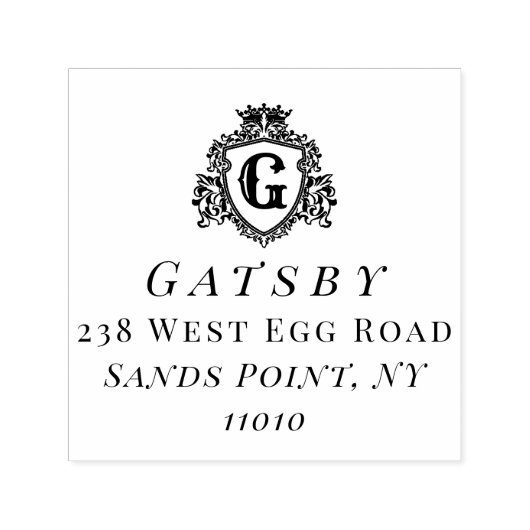 ファミリエレガント名のカスタムタイポグラフィとイニシャル セルフインキングスタンプ (デザイン)