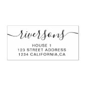 ファミリエレガント名スクリプトフォント白黒 ラバースタンプ (インプリント)