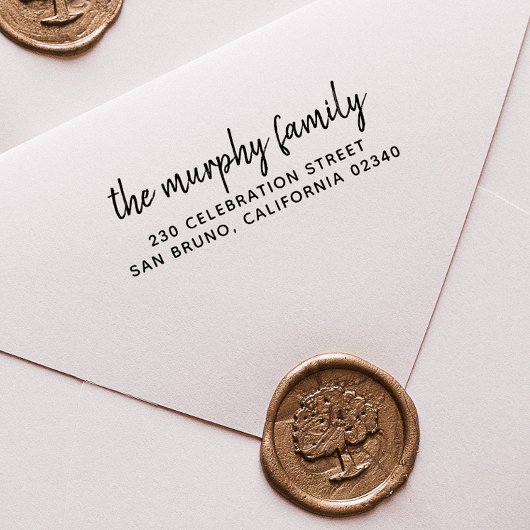 ファミリエレガント名パーソナライズされたと差出人住所 セルフインキングスタンプ