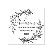 ファミリエレガント名フローラリース差出人住所 ラバースタンプ (インプリント)