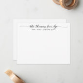 ファミリエレガント名ブラックスクリプトフォント書道 ノートカード (正面/裏面インサイチュ)