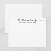 ファミリエレガント名ブラックスクリプトフォント書道 ノートカード (正面/裏面)
