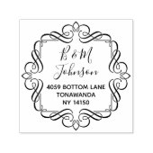 ファミリエレガント差出人住所自己インク入力スタンプ セルフインキングスタンプ (デザイン)