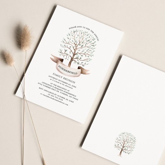 ファミリエレガント懇親会ウォーターカラーツリー招待状