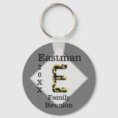 ファミリエレガント懇親会金ゴールドレターEモノグラム キーホルダー (正面)