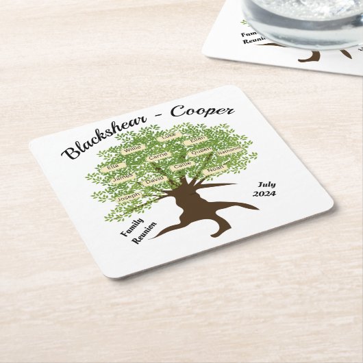 ファミリカスタマイズ懇親会紙コースターセット6 スクエアペーパーコースター (アングル)