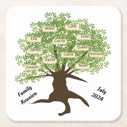 ファミリカスタマイズ懇親会紙コースターセット6 スクエアペーパーコースター (正面)