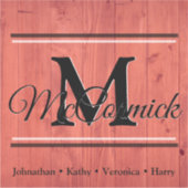 ファミリカスタムーの姓と名のデカール シール (正面)