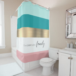 ファミリカスタムー名を取り除いたカラフル シャワーカーテン