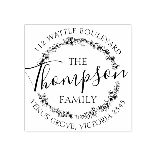 ファミリカスタム名フローラ差出人住所スタンプ ラバースタンプ (インプリント)