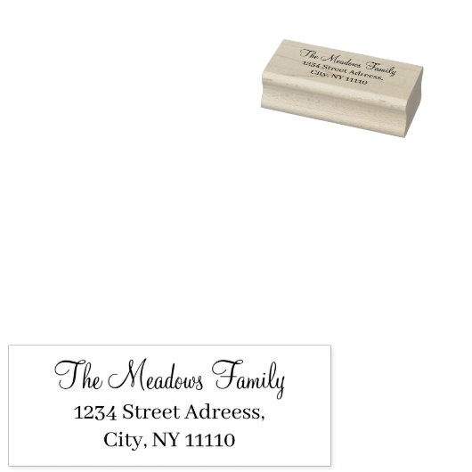 ファミリカスタム名1" x 2.5"ゴム印 ラバースタンプ (押印)