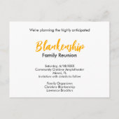 ファミリカスタム懇親会写真の保存日付 案内ポストカード (裏面)