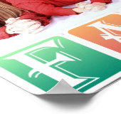 ファミリカラフルブロックカスタムファミリポートレート ポスター (角)