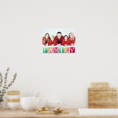 ファミリカラフルブロックカスタムファミリポートレート ポスター (キッチン)