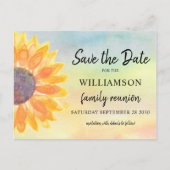 ファミリカラフル懇親会保存日付 案内ポストカード (正面)