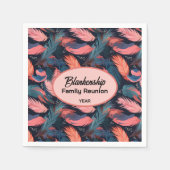 ファミリカラフル懇親会羽毛の背景紙 スタンダードカクテルナプキン (正面)