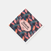 ファミリカラフル懇親会羽毛の背景紙 スタンダードカクテルナプキン (角)