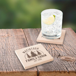 ファミリキャビン素朴ツリーファミリ名 ストーンコースター