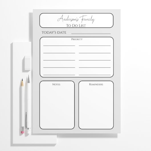 ファミリシンプル名を一覧表示する毎日のプランナー ノートパッド