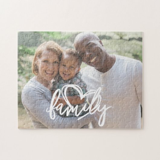 ファミリスクリプト |家族カスタムの写真 ジグソーパズル (横)