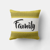 ファミリスタイリッシュパターンプリント黄色金ゴールド クッション (裏面)