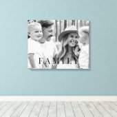 ファミリタイポグラフィB/Wポートレート大型キャンバス印刷 キャンバスプリント (インサイチュ (ウッドフロア))