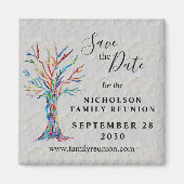 ファミリツリーファミリ懇親会保存日付 マグネット (正面)