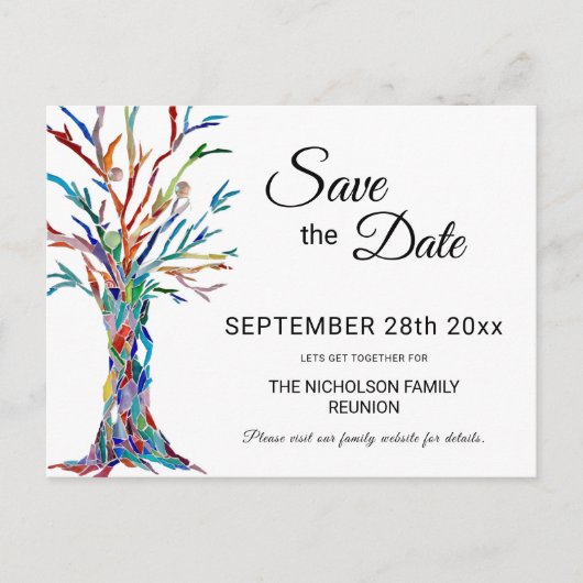 ファミリツリーファミリ懇親会保存日付 案内ポストカード (正面)