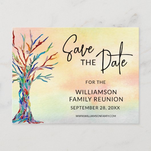 ファミリツリーファミリ懇親会保存日付 案内ポストカード (正面)