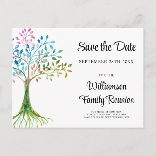 ファミリツリーファミリ懇親会保存日付 案内ポストカード (正面)