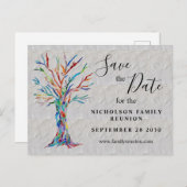 ファミリツリーファミリ懇親会保存日付 案内ポストカード (正面/裏面)