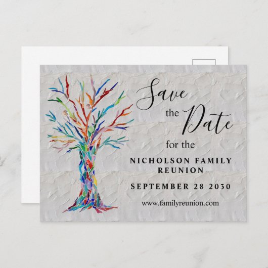 ファミリツリーファミリ懇親会保存日付 案内ポストカード (正面/裏面)