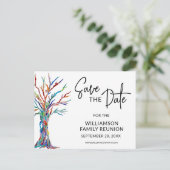 ファミリツリーファミリ懇親会保存日付 案内ポストカード (スタンド正面)