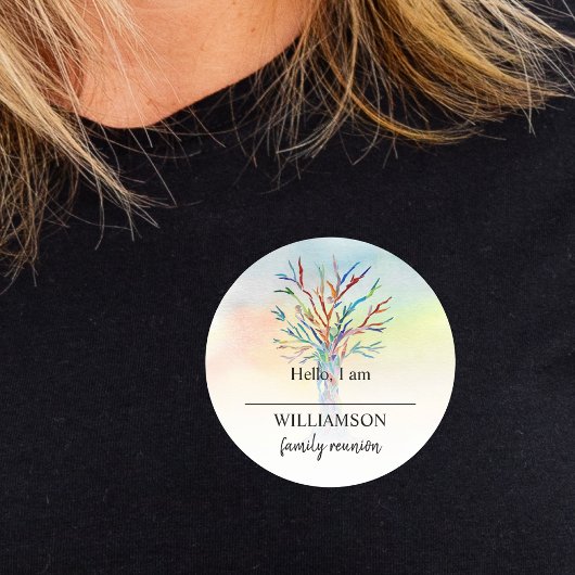 ファミリツリーファミリ懇親会名タグ ラウンドシール