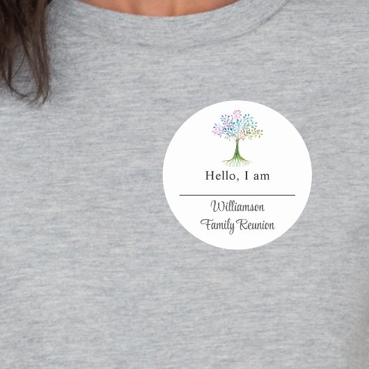 ファミリツリーファミリ懇親会名タグ ラウンドシール