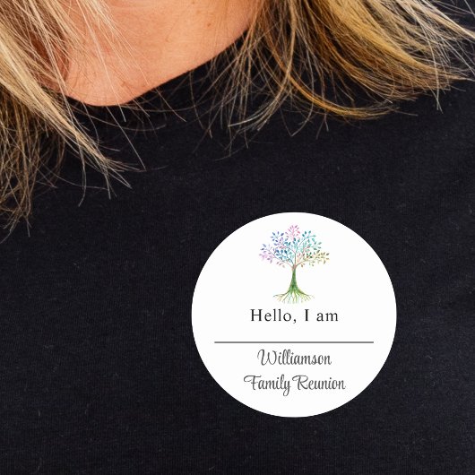 ファミリツリーファミリ懇親会名タグ ラウンドシール