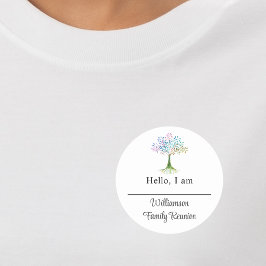 ファミリツリーファミリ懇親会名タグ ラウンドシール