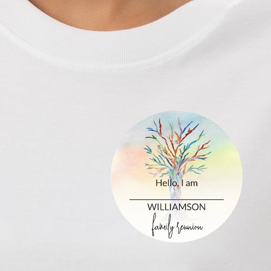 ファミリツリーファミリ懇親会名タグ ラウンドシール