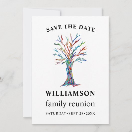 ファミリツリーファミリ懇親会日付カードの保存 セーブザデート (正面)