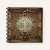 ファミリツリー |アンティークヴィンテージレザーブック ノートブック (正面)