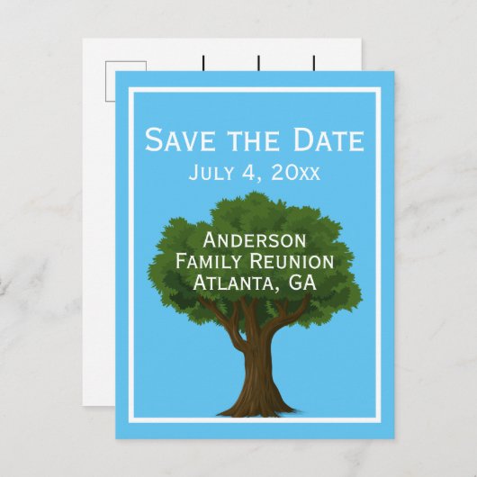 ファミリツリー|ファミリ懇親会日付の保存 案内ポストカード (正面/裏面)