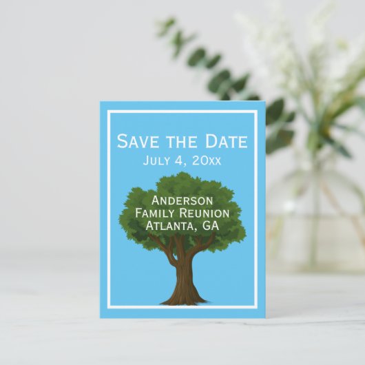 ファミリツリー|ファミリ懇親会日付の保存 案内ポストカード (スタンド正面)