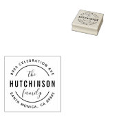 ファミリパーソナライズされたはっきりした名丸差出人住所 ラバースタンプ (押印)