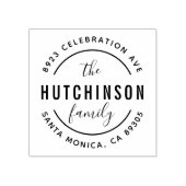 ファミリパーソナライズされたはっきりした名丸差出人住所 ラバースタンプ (インプリント)